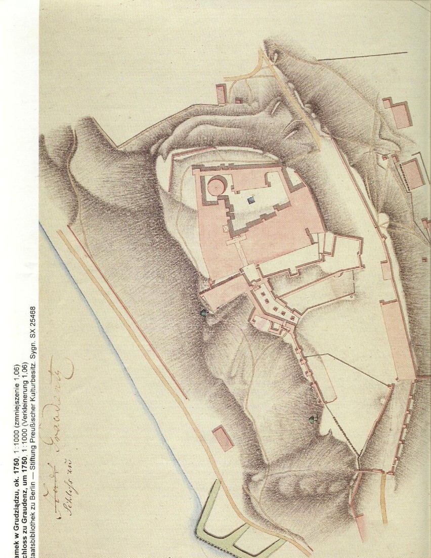 Rys. 44. Plan inwentaryzacyjny zamku z około 1750 r.