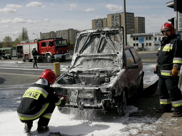 Spłonęło auto w Rybniku