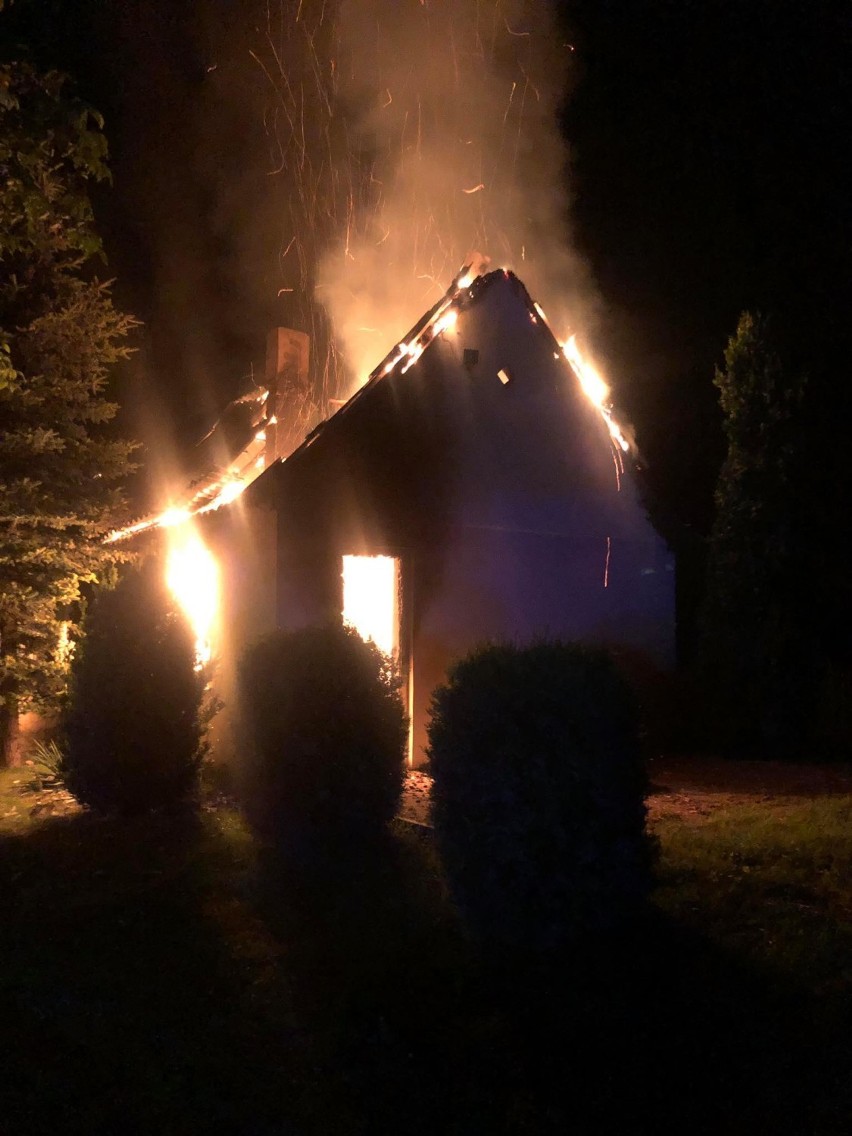 Pożar budynku mieszkalnego w miejscowości Biele, gmina Sompolno