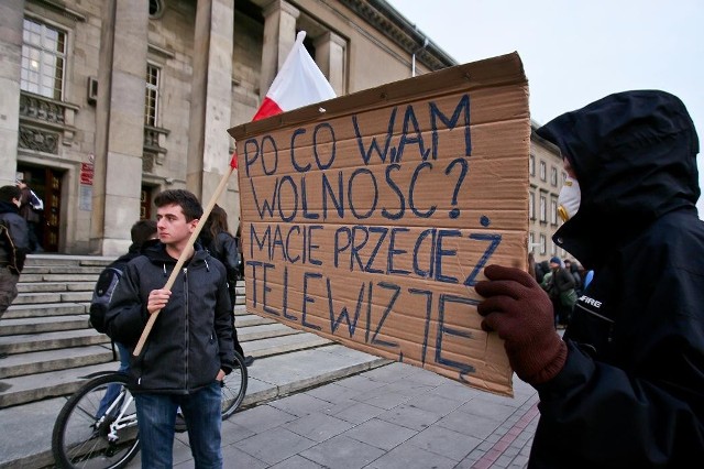 Podobna manifestacja odbyła się wczoraj we Wrocławiu
