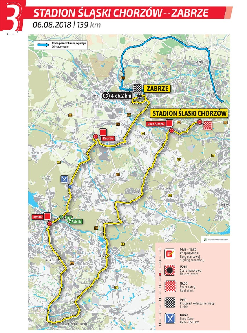 Tour de Pologne 2018 w Chorzowie: Start na Stadionie Śląskim, utrudnienia, trasa [MAPA]
