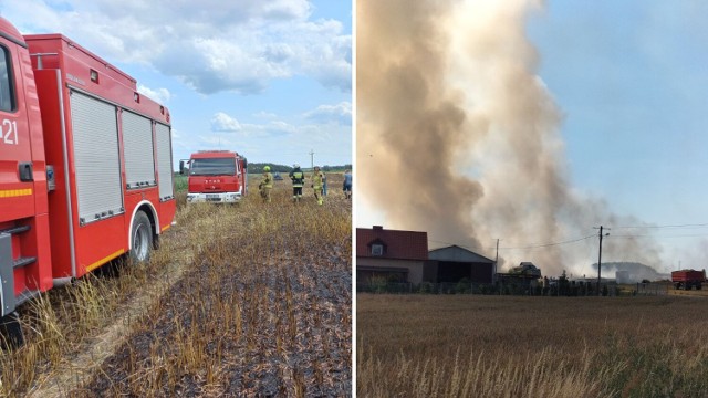 Straż pożarna z Wągrowca musiała dwukrotnie wyjeżdżać do pożarów na okolicznych polach