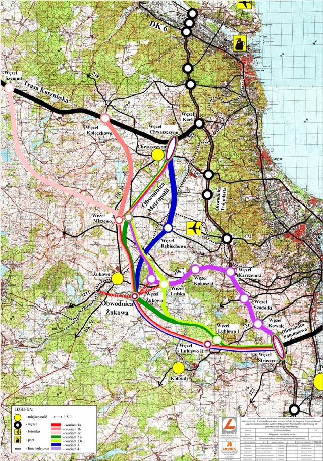 Przebieg 7 wariantów nowej obwodnicy