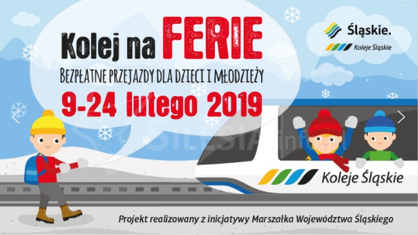 Koleje Śląskie: W ferie 2019 dzieci i młodzież podróżuje za darmo [szczegóły promocji "Kolej na ferie"]