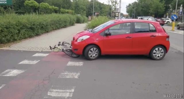 Potrącenie rowerzystki w Opolu.