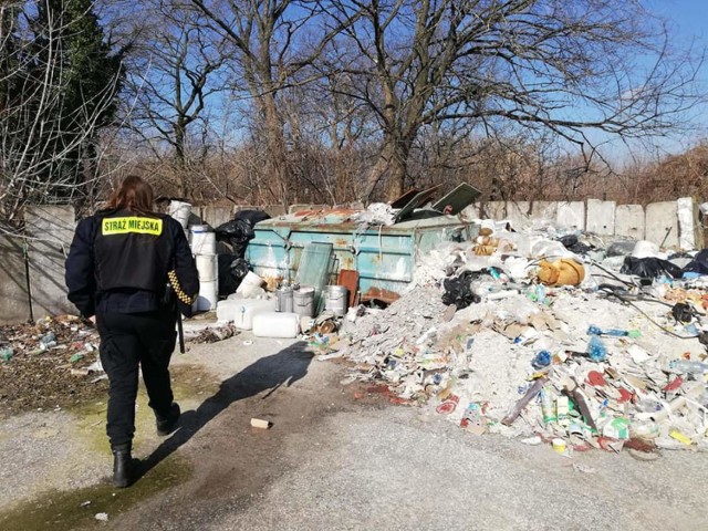 W piecu były wypalane klejone płyty, a na terenie nieruchomości panował nieporządek.