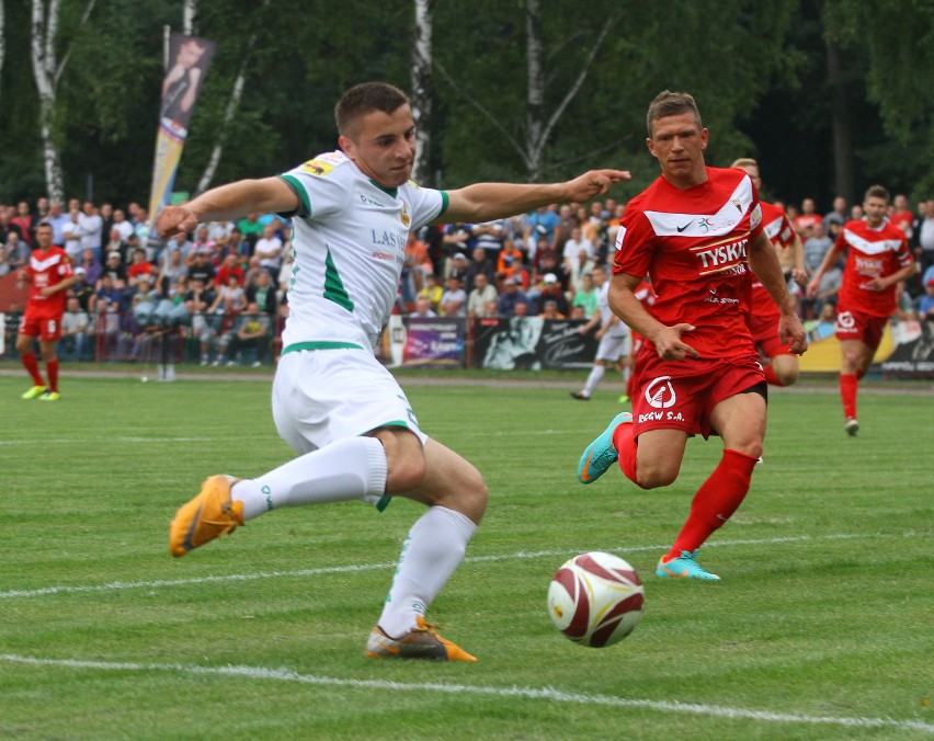Piłkarze Lechii dzielnie walczyli z GKS Tychy