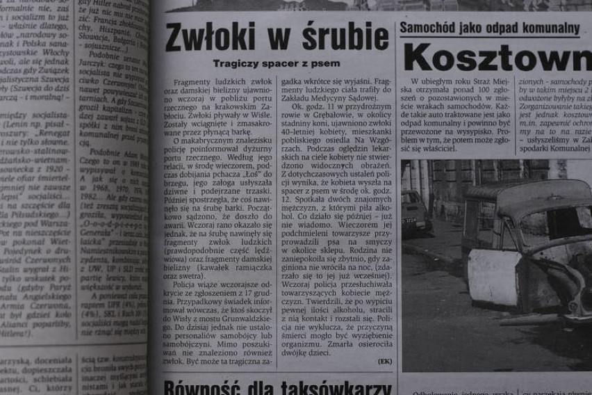 strona z "Dziennika Polskiego" z 8 stycznia 1999 r.