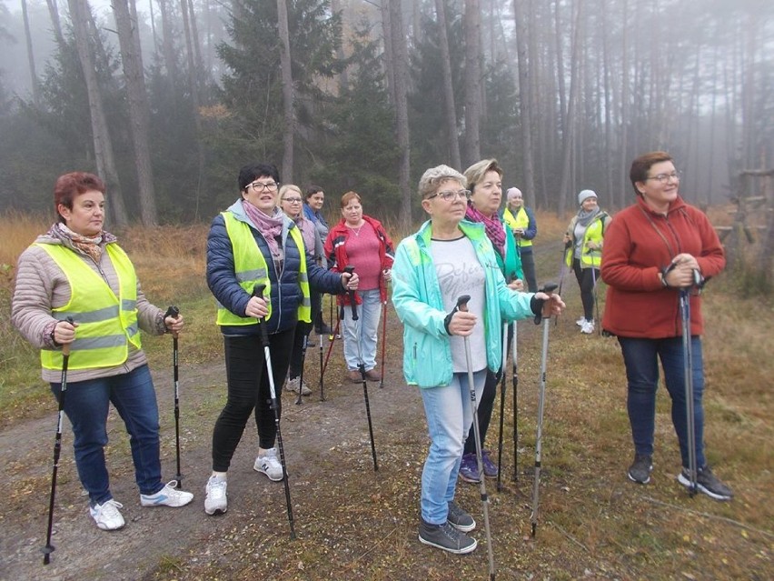 Aktywne Marcinki Koła Gospodyń Wiejskich w Słocinie. Panie zorganizowały Rajd Nord-Walking połączony z degustacją rogali [ZDJĘCIA]