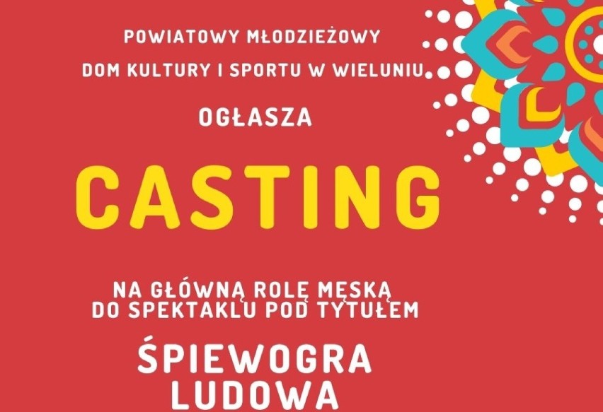 Już jutro w Domku Harcerza casting na główną rolę męską do spektaklu ŚPIEWOGRA LUDOWA