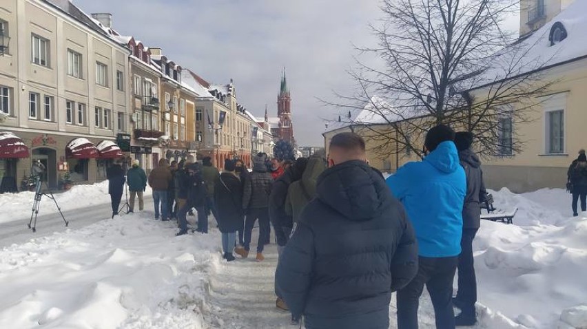 Białystok, Rynek Kościuszki - protest branży weselnej