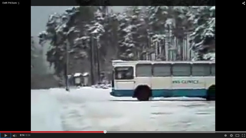 Drift autobusem PKS Gliwice? Zobacz jak Jelcz radzi sobie na śniegu [WIDEO]