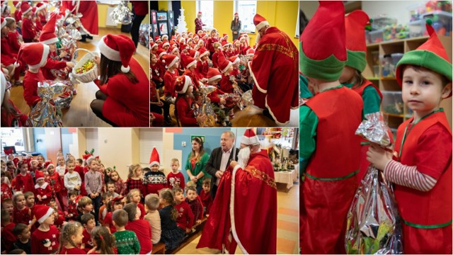 Wizyta św. Mikołaja z pomocnikami u przedszkolaków i dzieci ze żłobka w miejscowościach gminy Tarnów