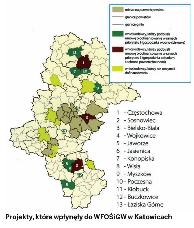 Projekty, które wpłynęły do WFOŚiGW w Katowicach.