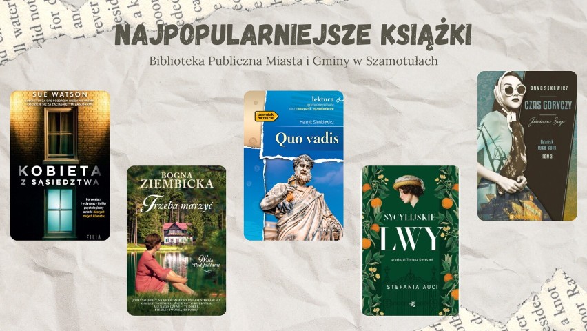 Dzień Miłośników Książek. 15 najczęściej czytanych książek Biblioteki Publicznej Miasta i Gminy Szamotuły!