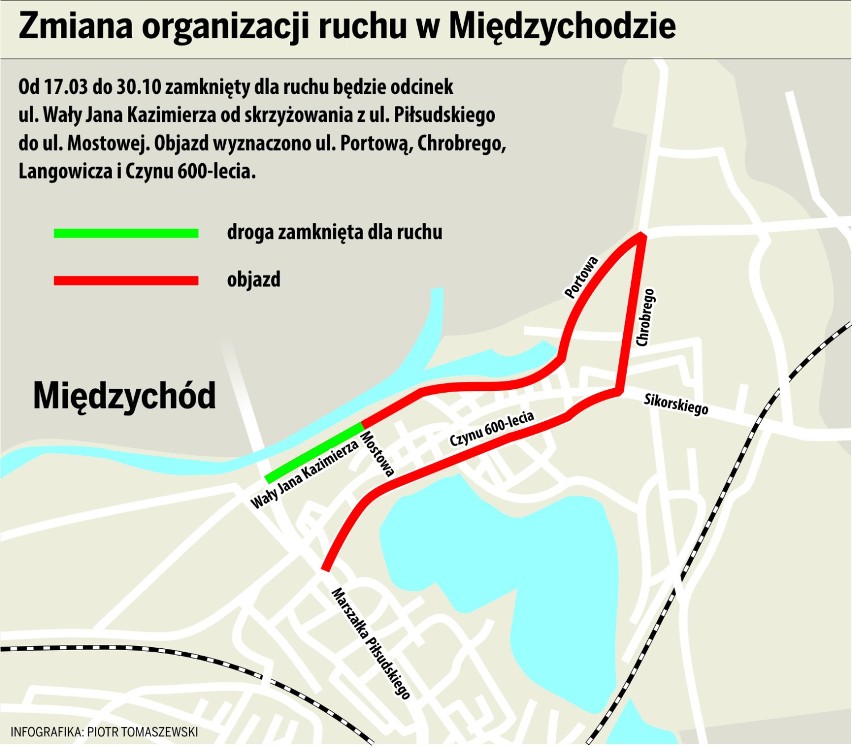 Most Międzychód - od piątku w mieście zmieni się organizacja...