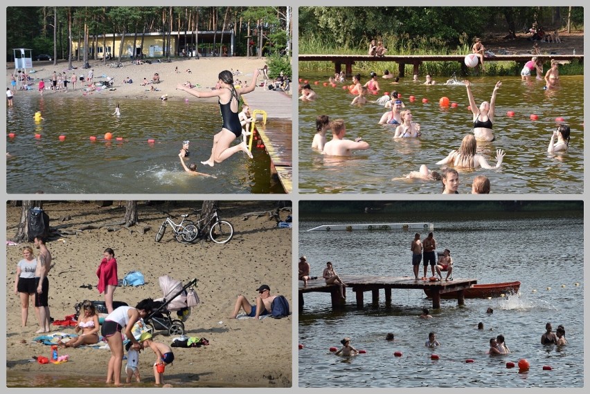 Upalny dzień nad jeziorem Czarnym we Włocławku, 30 czerwca...