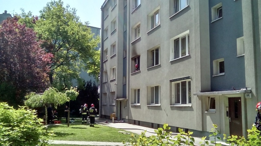 Pożar w bloku na ul. Marcelińskiej w Poznaniu
