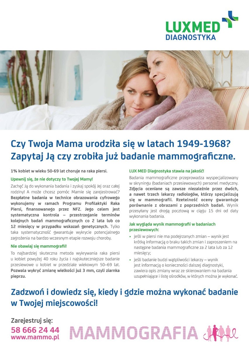 Bezpłatna mammografia w Łęczycy i powiecie [TERMINY BADAŃ]