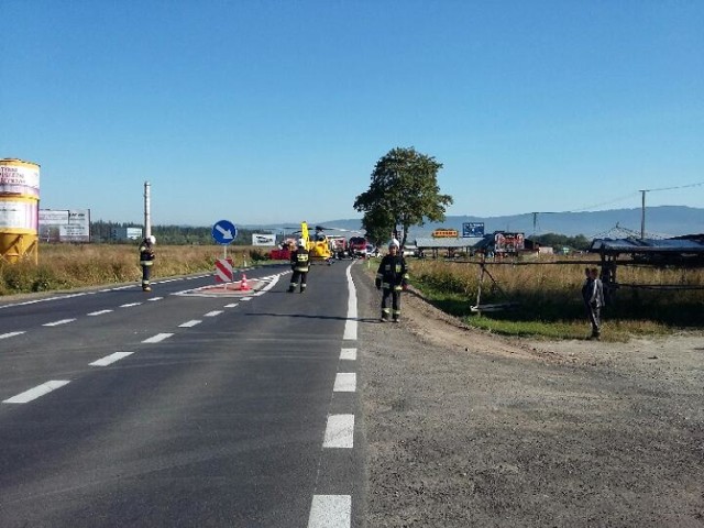 Wypadek na zakopiance w Szaflarach.