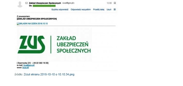 Przeczytaj zanim otworzysz - ZUS przestrzega przed fałszywymi mailami