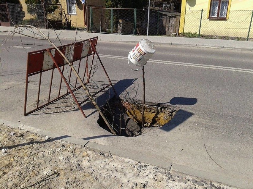 Chełm. Zapadlisko na ul. Trubakowskiej