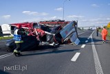 Wypadek na "berlince". Tir przewrócił się na drodze [ZDJĘCIA]