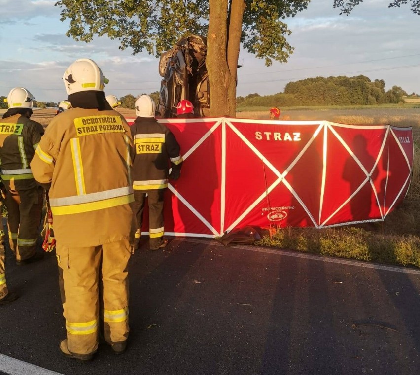 Tragiczny wypadek w Sierzchowie. Kierowca zginął na miejscu