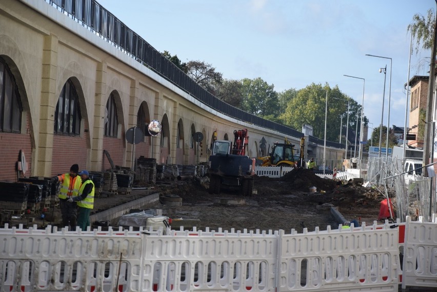 Ulica Spichrzowa jest przebudowywana na 455-metrowym...