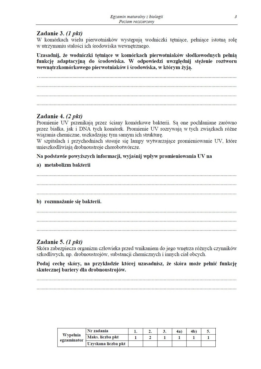 MATURA 2012. BIOLOGIA, POZIOM ROZSZERZONY – ARKUSZ Z...