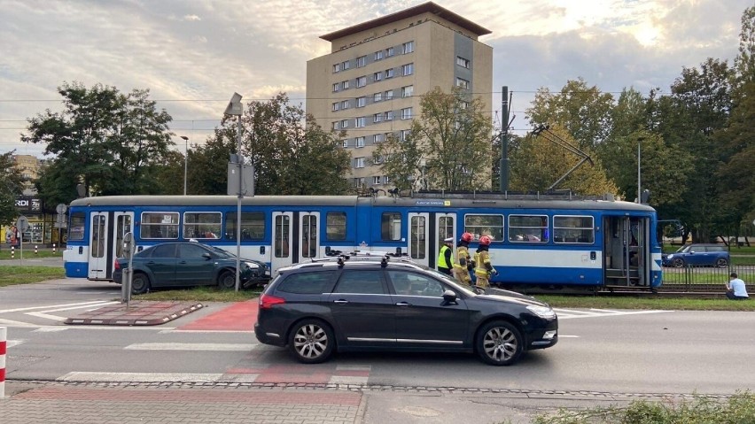 Wypadek w Krakowie przy Domu Handlowym Wanda.