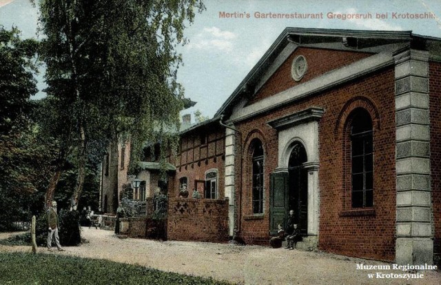 Ogród i Restauracja Mertina w miejscowości Grzegorzew (dziś okolice ul. Grzegorzewskiej i ul. Ostrowskiej), zdjęcie z ok. 1900 r.