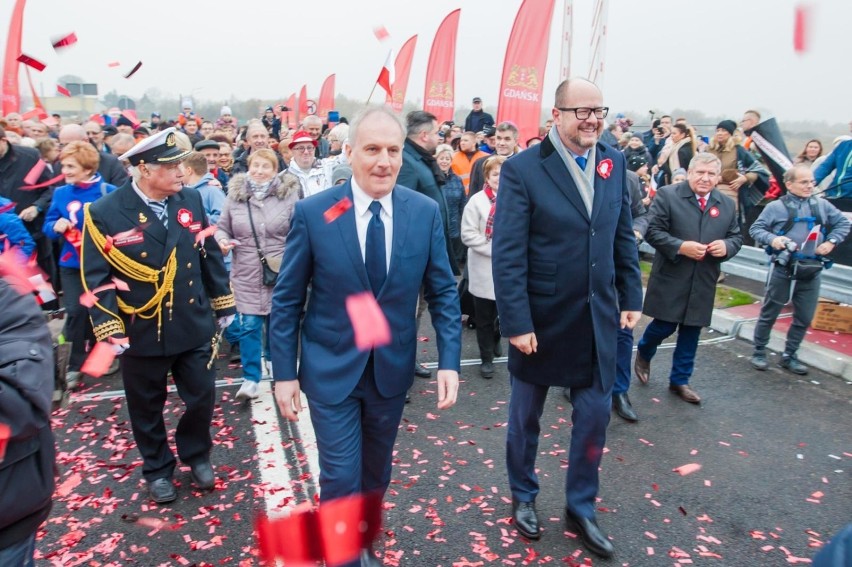 10.11.2018, Gdansk. Otwarcie mostu na Wyspę Sobieszewską