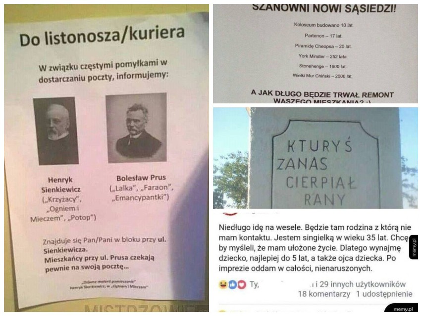 Są prawdziwe! Wpisy i ogłoszenia, a nawet "Kturyś zanas cierpiał...". Tego nie da się odzobaczyć