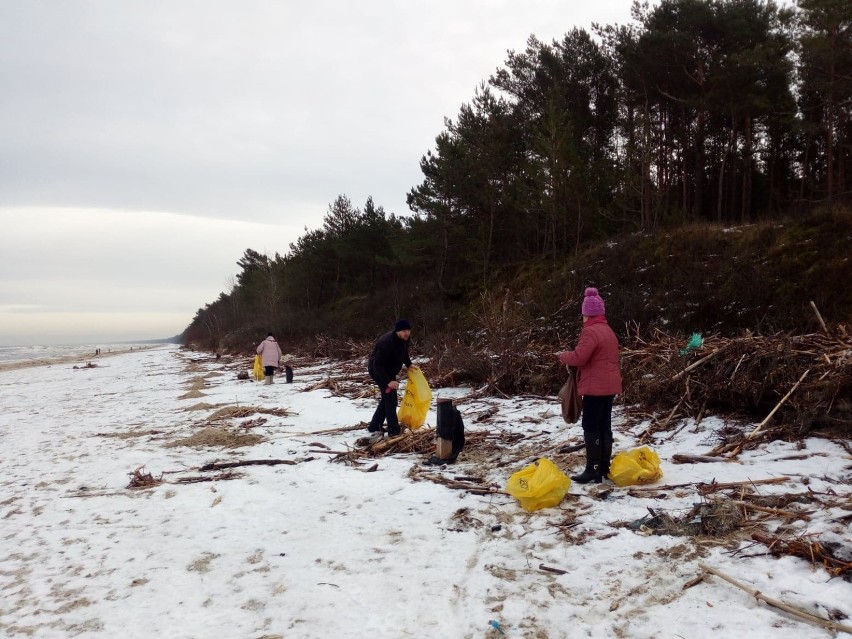 Mieszkańcy powiatu nowodworskiego wzięli udział w akcji sprzątania plaży [ZDJĘCIA]