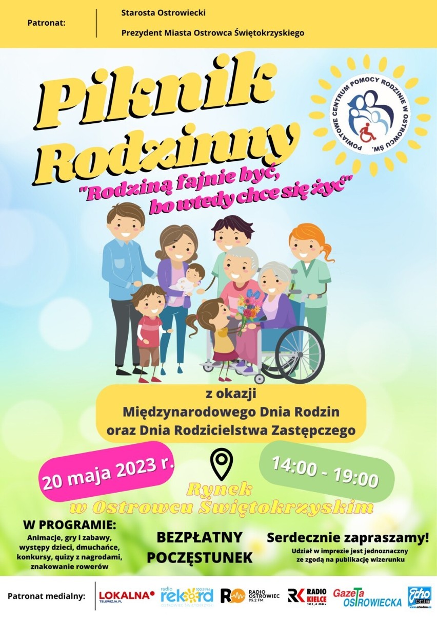 20 maja na ostrowieckim rynku odbędzie się Piknik Rodzinny z okazji Międzynarodowego Dnia Rodzin oraz Dnia Rodzicielstwa Zastępczego