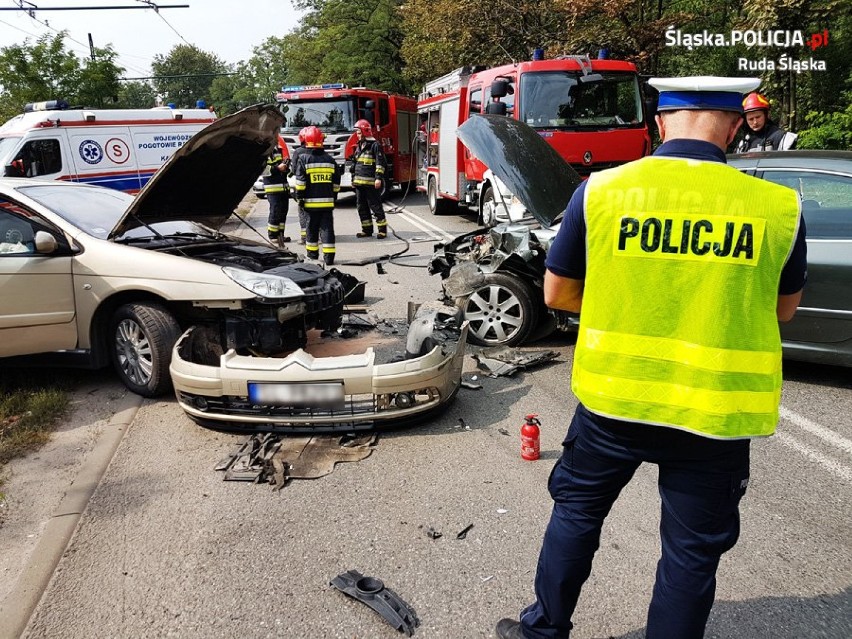 Wypadek na ulicy Niedurnego w Rudzie Śląskiej