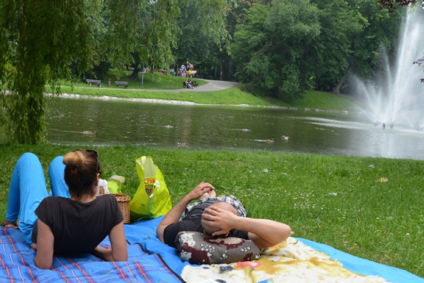 Śniadanie na trawie w parku nad Silnicą w Kielcach (WIDEO, zdjęcia)