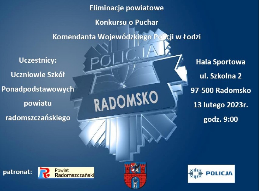 Eliminacje dla uczniów z Radomska w konkursie o Puchar Komendanta Wojewódzkiego Policji w Łodzi