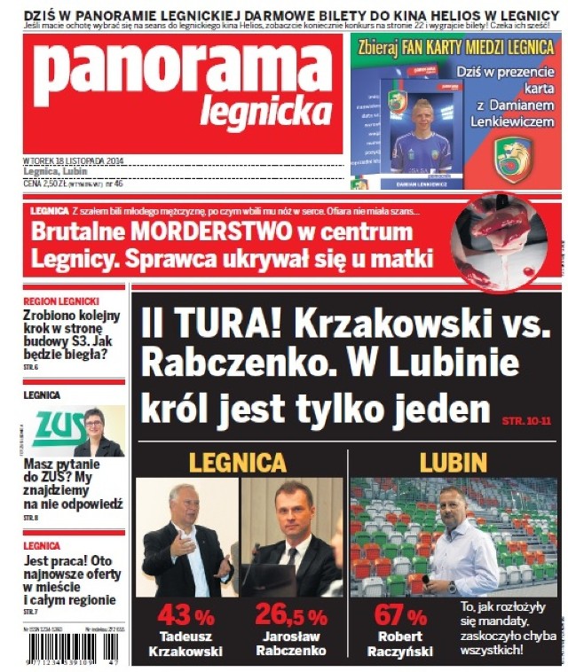 Oprócz tego znajdziecie dziesiątki innych tekstów o tym co dzieje się w Legnicy, Lubinie i całym regionie. Dodatkowo także konkursy i zaproszenia na wydarzenia kulturalne! Panorama Legnicka w każdym kiosku od wtorku, przez cały tydzień za jedyne 2,50 zł!