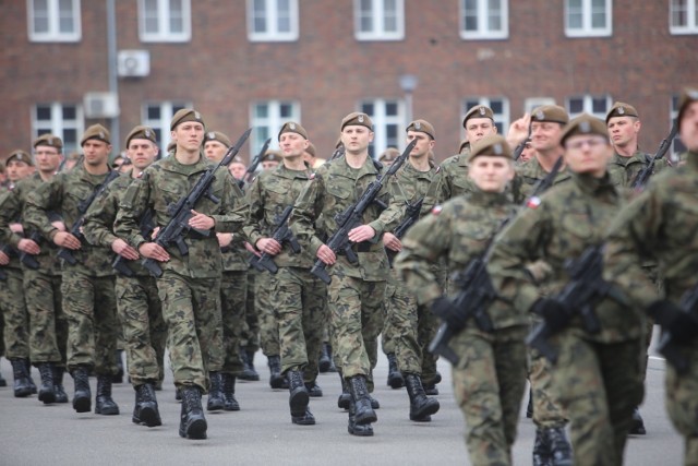 Zaprzysiężenie Wojsk Obrony Terytorialnej -  13. Śląskiej Brygady Obrony Terytorialnej - w Gliwicach w kwietniu 2019