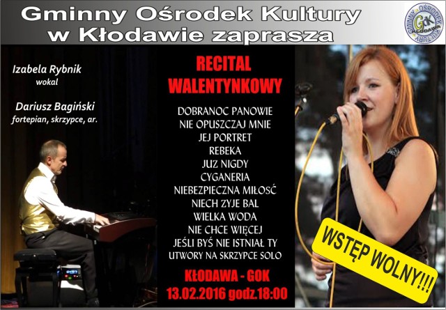 Recital Walentynkowy w GOK Kłodawa