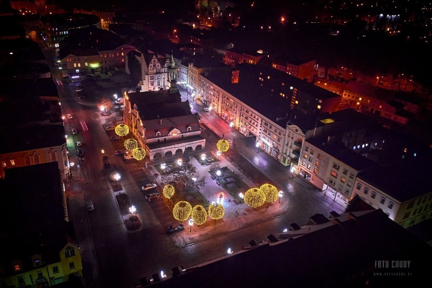 Świąteczna iluminacja w Kluczborku.