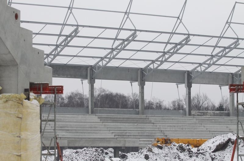 Stadion Piasta pod koniec lutego. Zobacz [ZDJĘCIA] z budowy