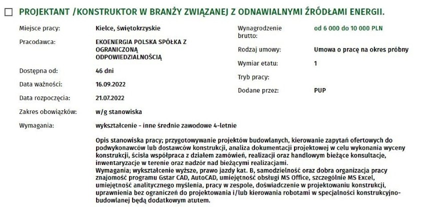 Jest naprawdę dobrze płatna praca w województwie świętokrzyskim. Zobacz oferty pracy z najwyższymi zarobkami [TOP 20] - 05.09.2022r.