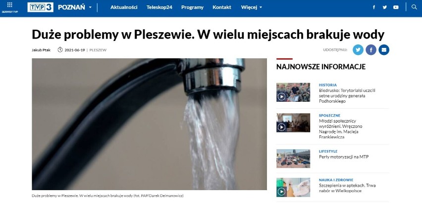 Pleszew. O braku wody w Pleszewie głośno w całej Wielkopolsce. Zobaczcie sami