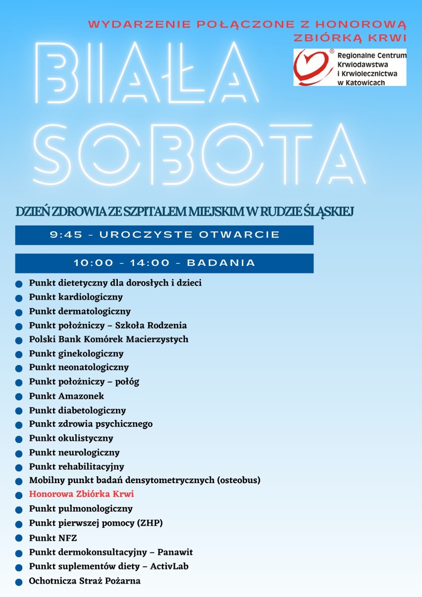 Biała sobota w rudzkim szpitalu - bezpłatne badania i pomoc...