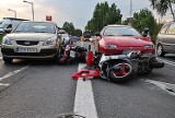 Wypadek motocykli na ulicy Katowickiej w Mysłowicach, koło hipermarketu Real [Zdjęcia]