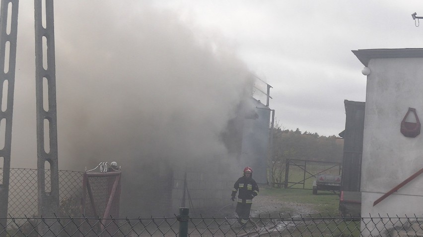 Pożar chlewu w Sławutowie 23.10.2015