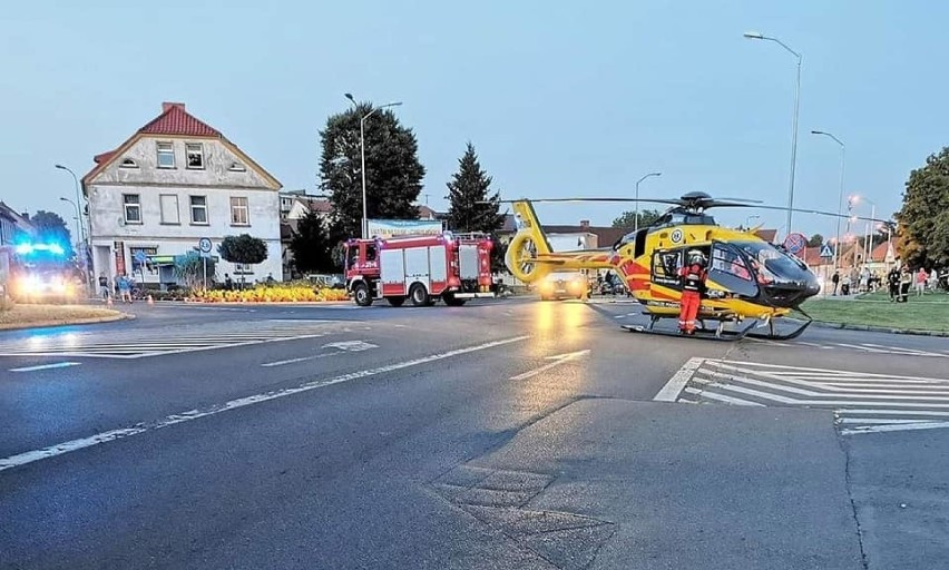 Poszkodowany został zabrany do szpitala przez LPR.